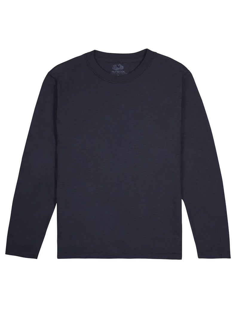 Fruit Of The Loom Boys Tag-free Cotton Tees (Assorted Color Multipacks) T-Shirt, Long Sleeve - 2 Pack - White/Black, Large US - Image 3